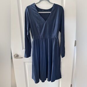 Navy Long Sleeve Dress with Pockets